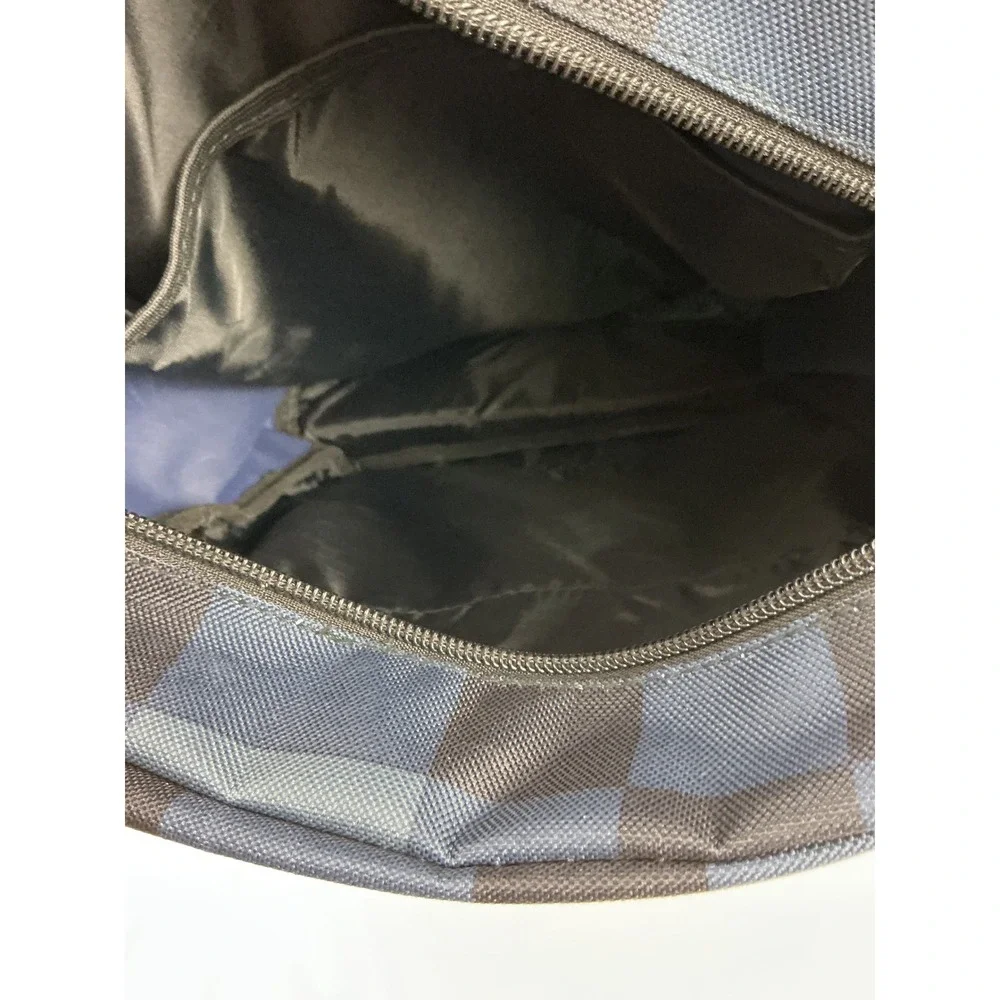 Eastsport Crossbody Bag Messenger Shoulder Bookbag‎ Checkered Pattern Blue Black